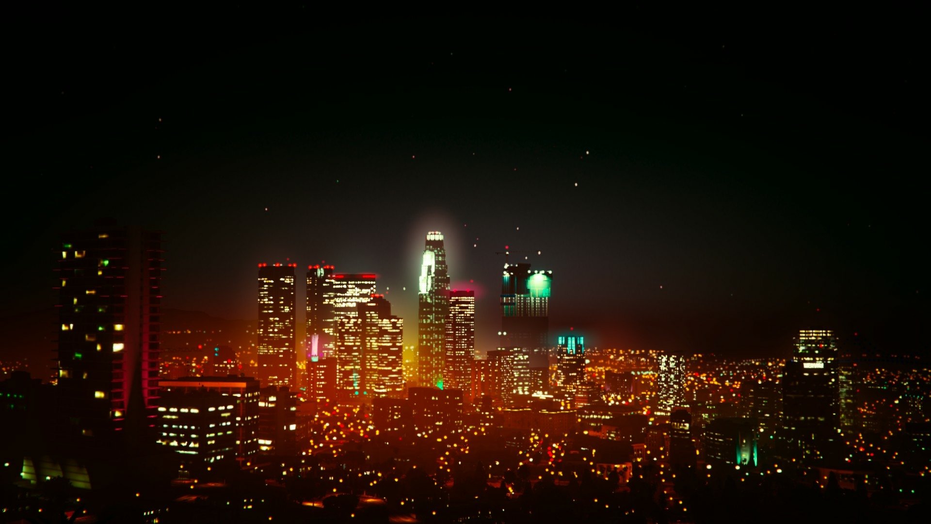 Los Santos skyline at night